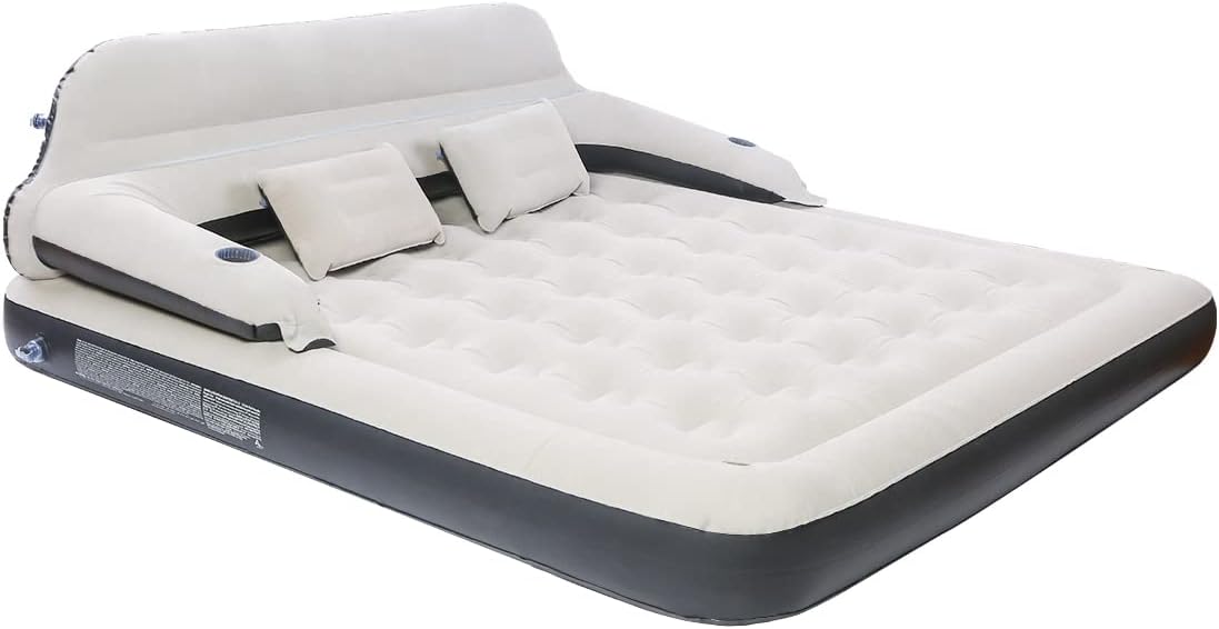 Queen 9 Raised Portable Double Inflatable Air Mattress with Backrest N5410