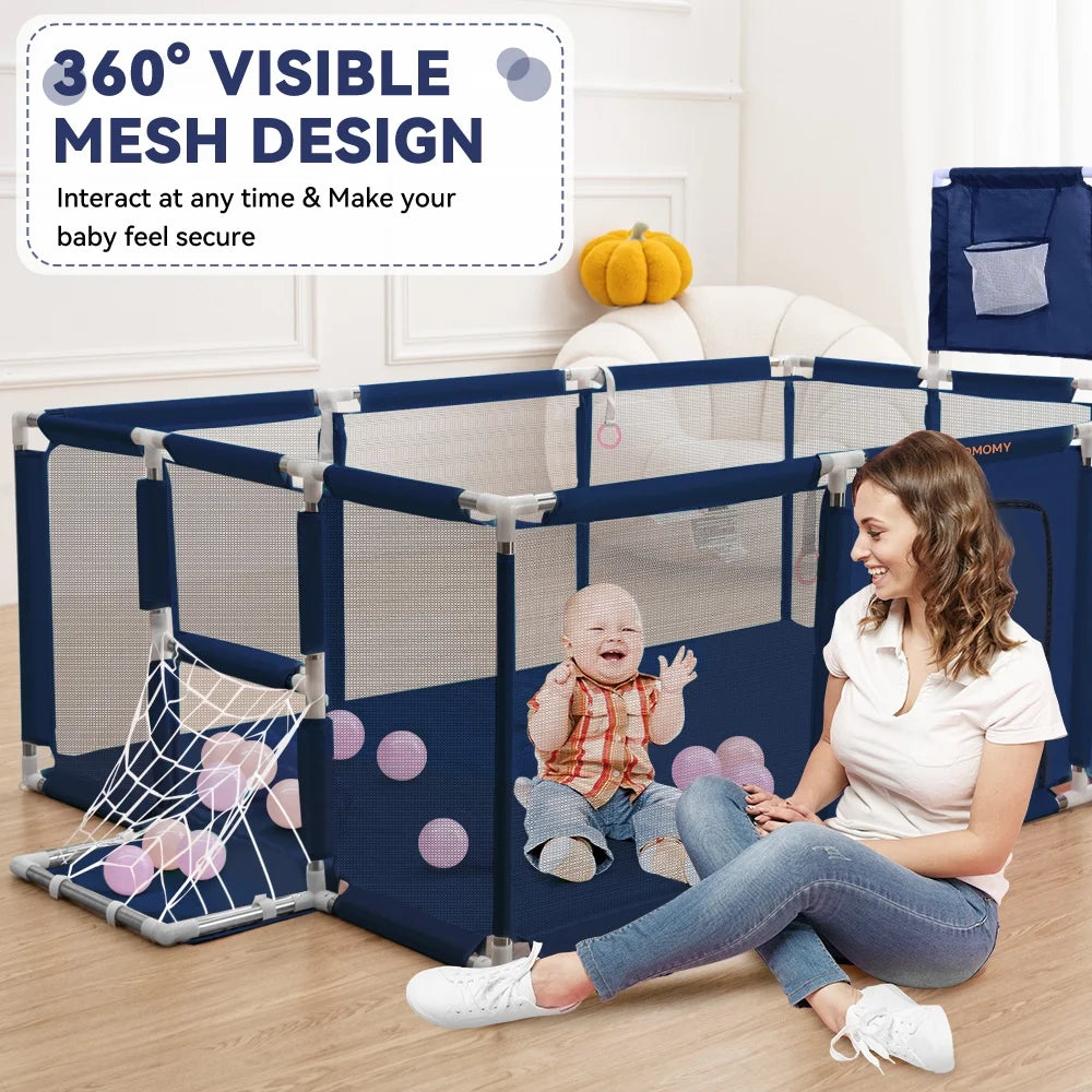 71x48inch Large Gray Baby Playpen P6123
