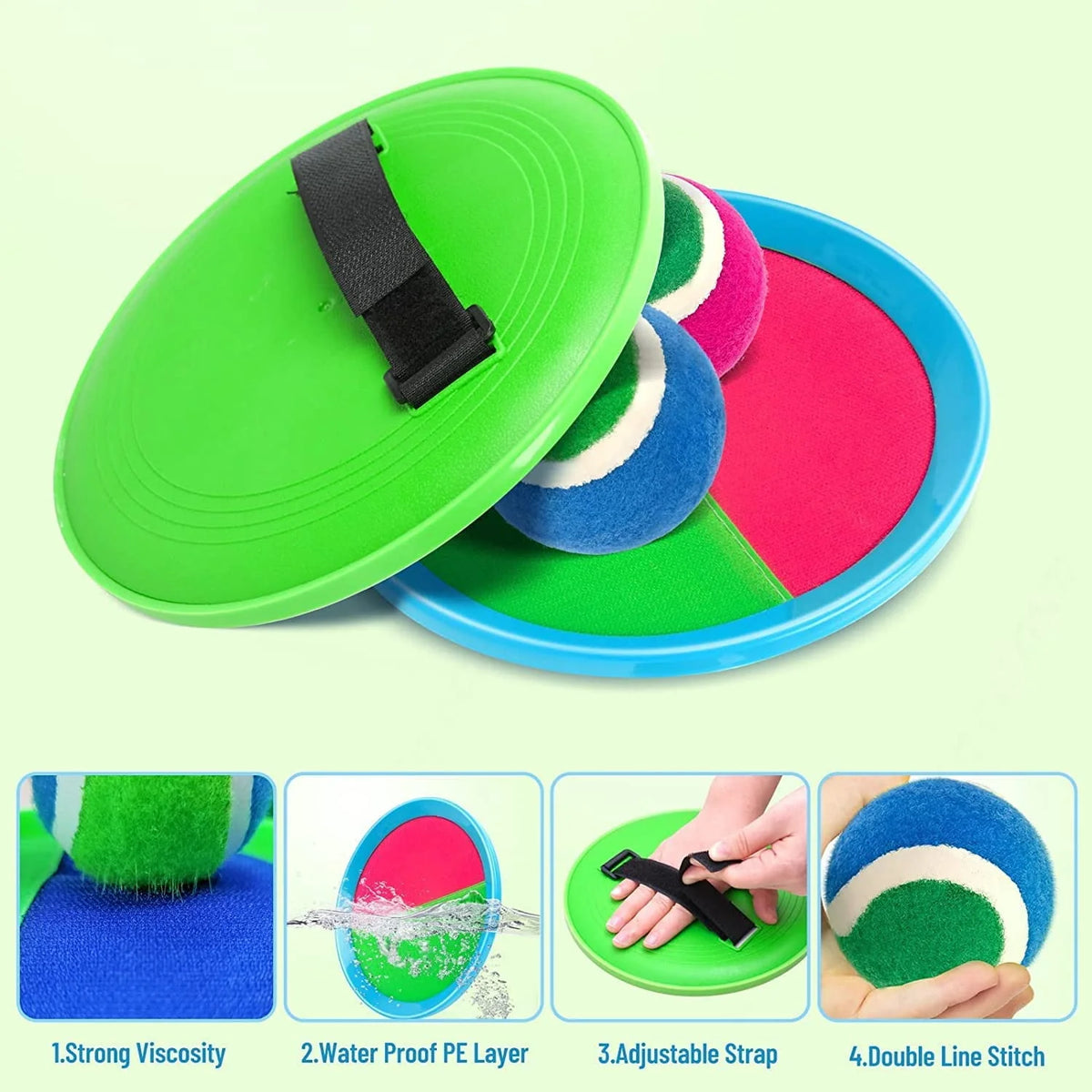 Toss and Catch Ball Set with 4 Rackets, 4 Balls, 2 Bags P580292