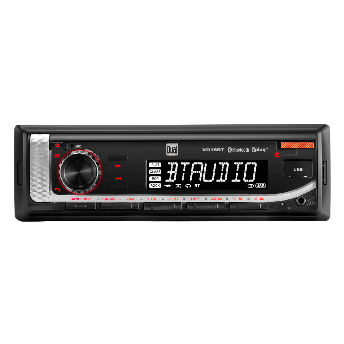 Single DIN Car Stereo and 6.5 Coaxial Speakers Bundle H4510