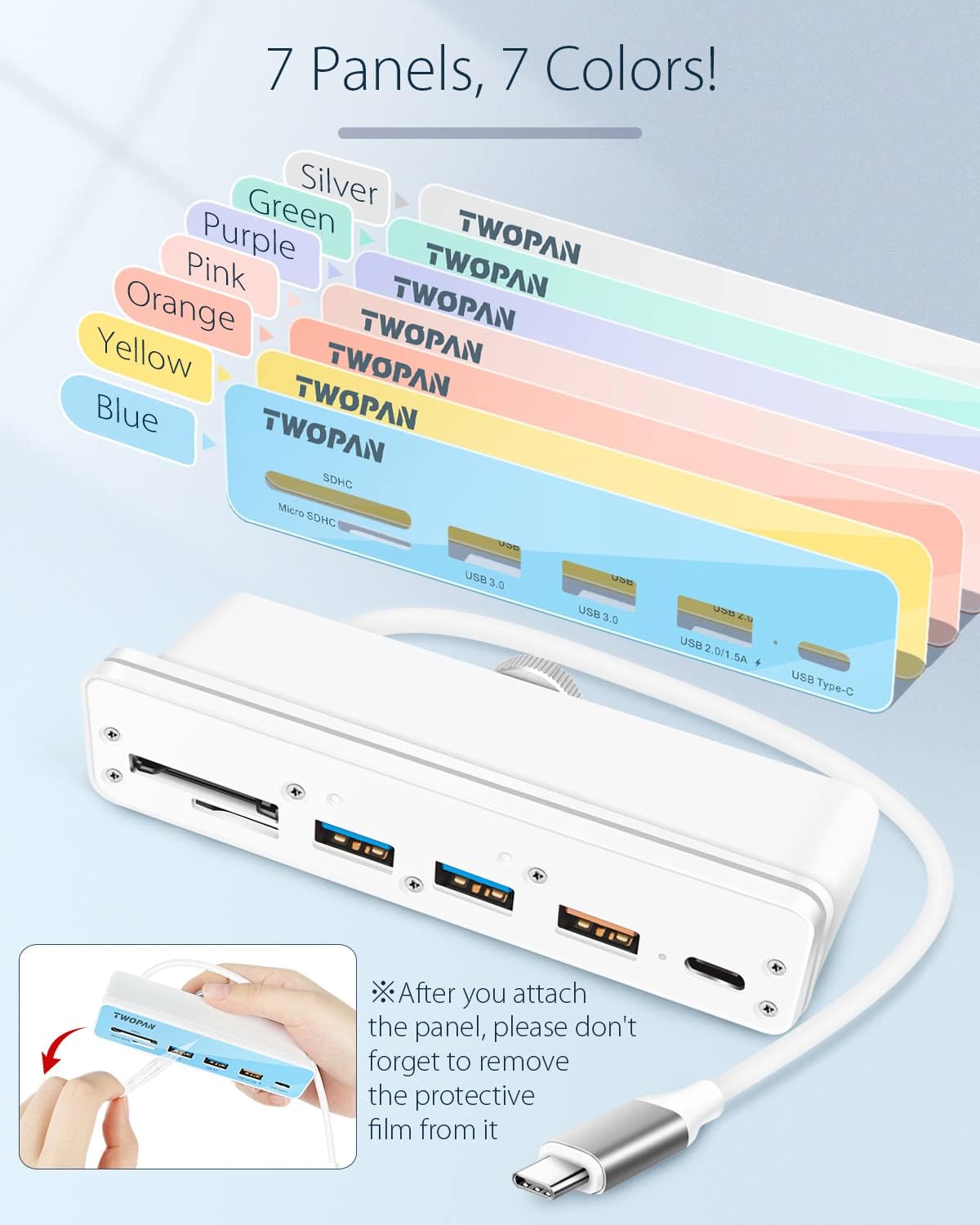 6 in 1 USB C Hub with USB 3.0 Port, Micro/SD Card Readers R1352