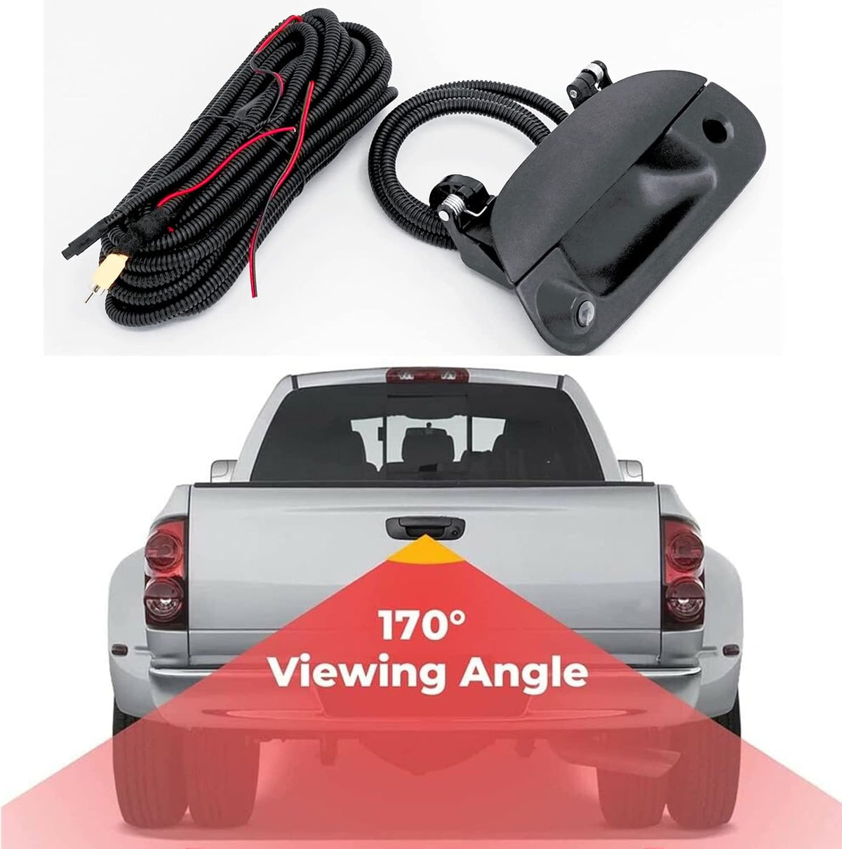 Backup Camera Tailgate Door Handle Camera Rear View Camera fit for Ford F150 1997-2003 F250 F350 F450 1999-2006 Waterproof Reversing Night Vision Camera Reverse Parking Camera H442