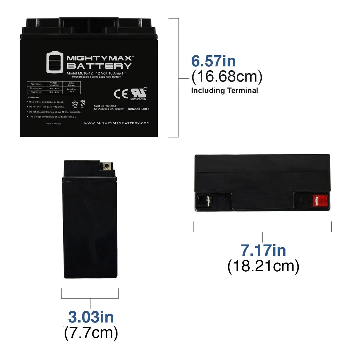 12V 18AH Sealed Lead Acid Battery G879