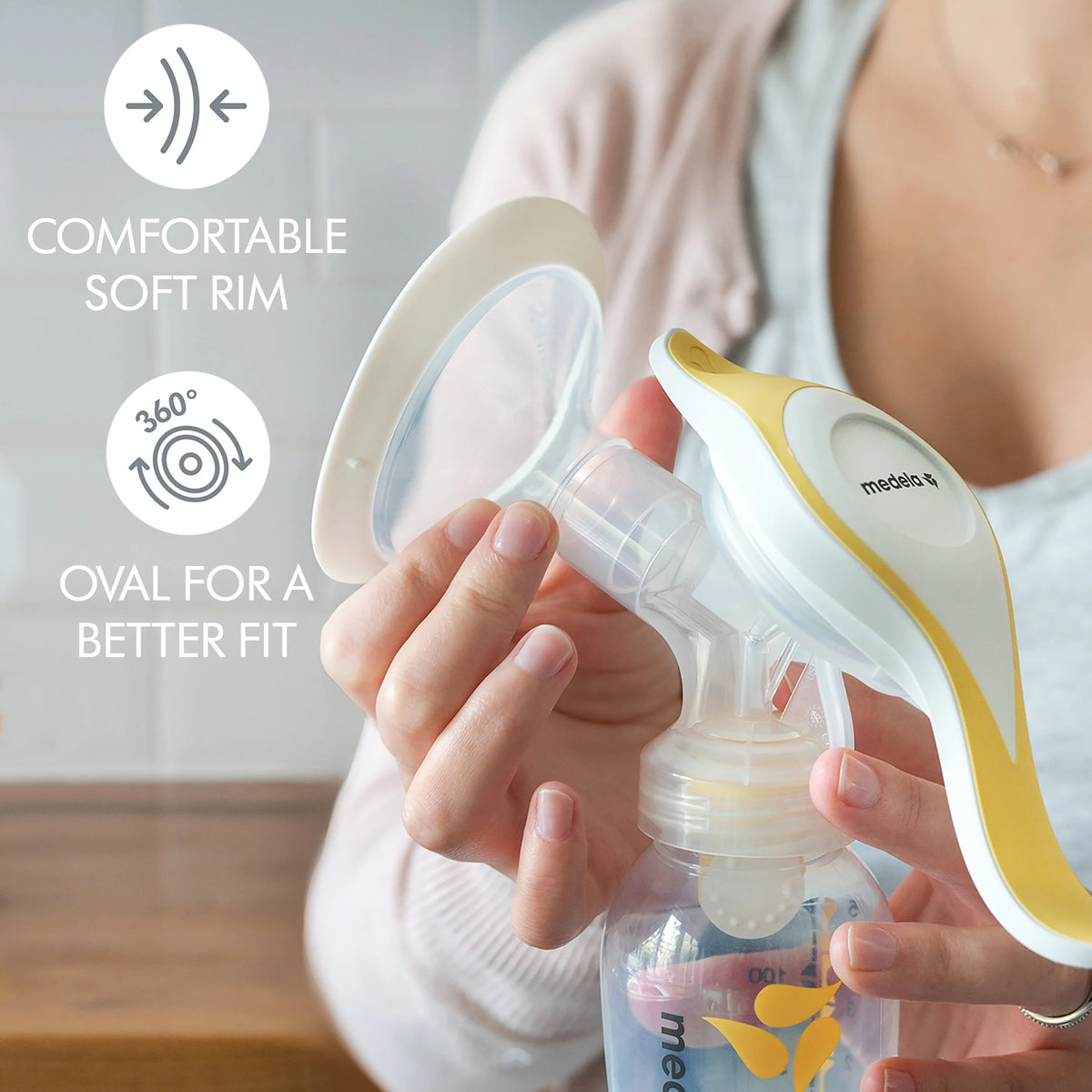 Manual Breast Pump with Breast Shield, 6 Piece Set M466