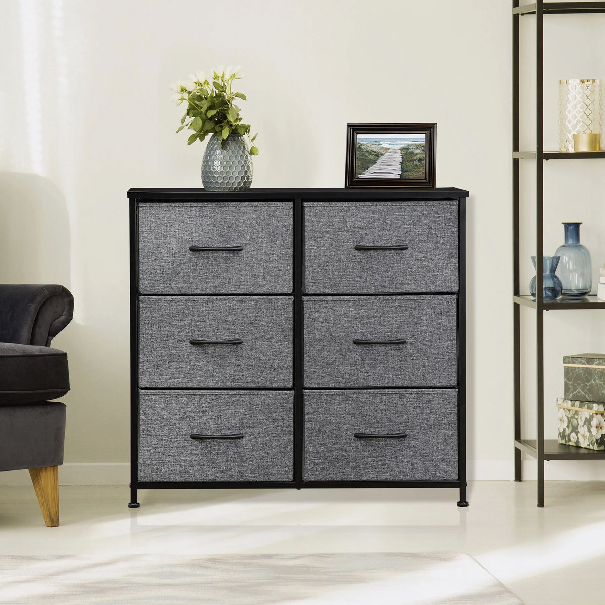 6 Drawer Fabric Storage Dresser W75965