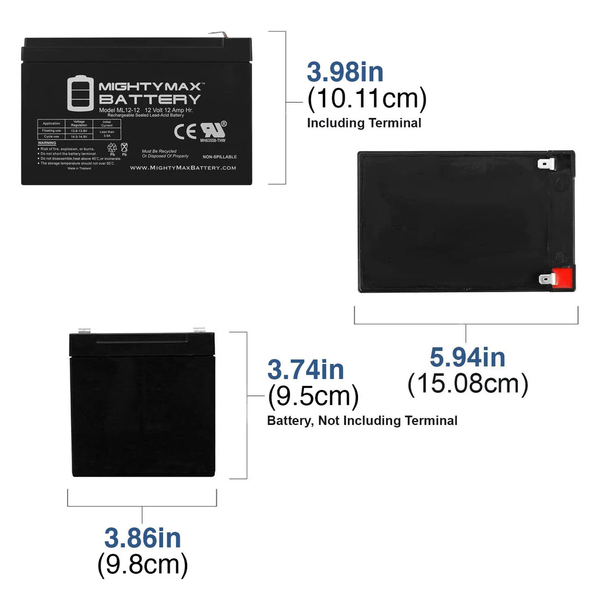 12V 12Ah Replacement Battery 2 Pack X687