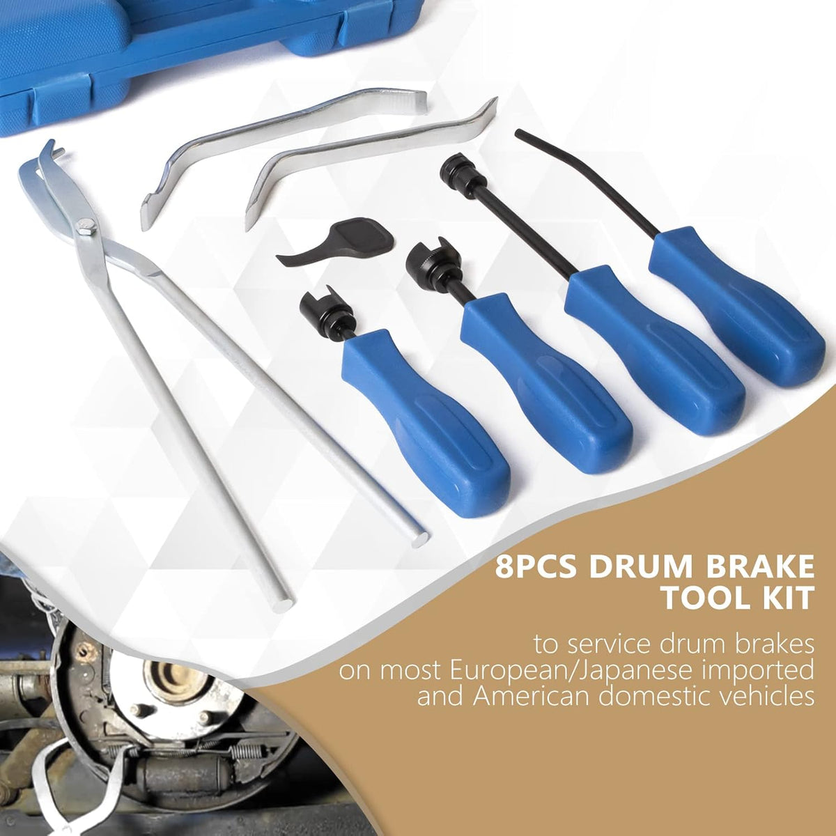 32PC Brake Tool Sets Disc Brake Piston Caliper Compression Tool Set and Drum Brake Adjusting Tool Kit V5540