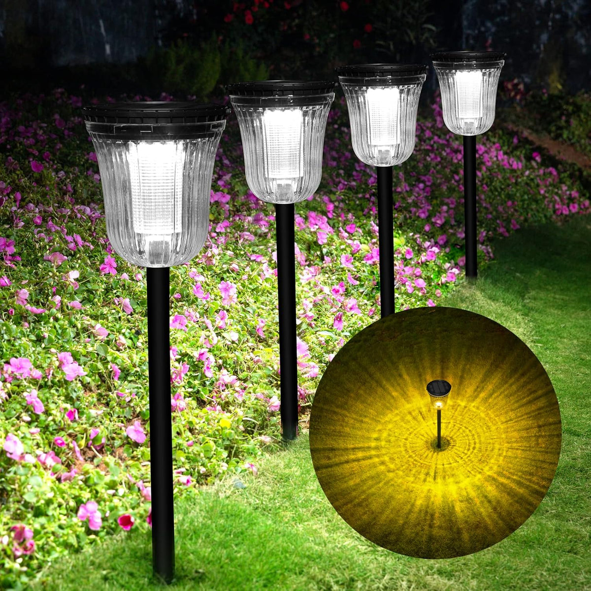 4 Pack 200 Lumens IP65 Waterproof Solar Pathway Lights X109