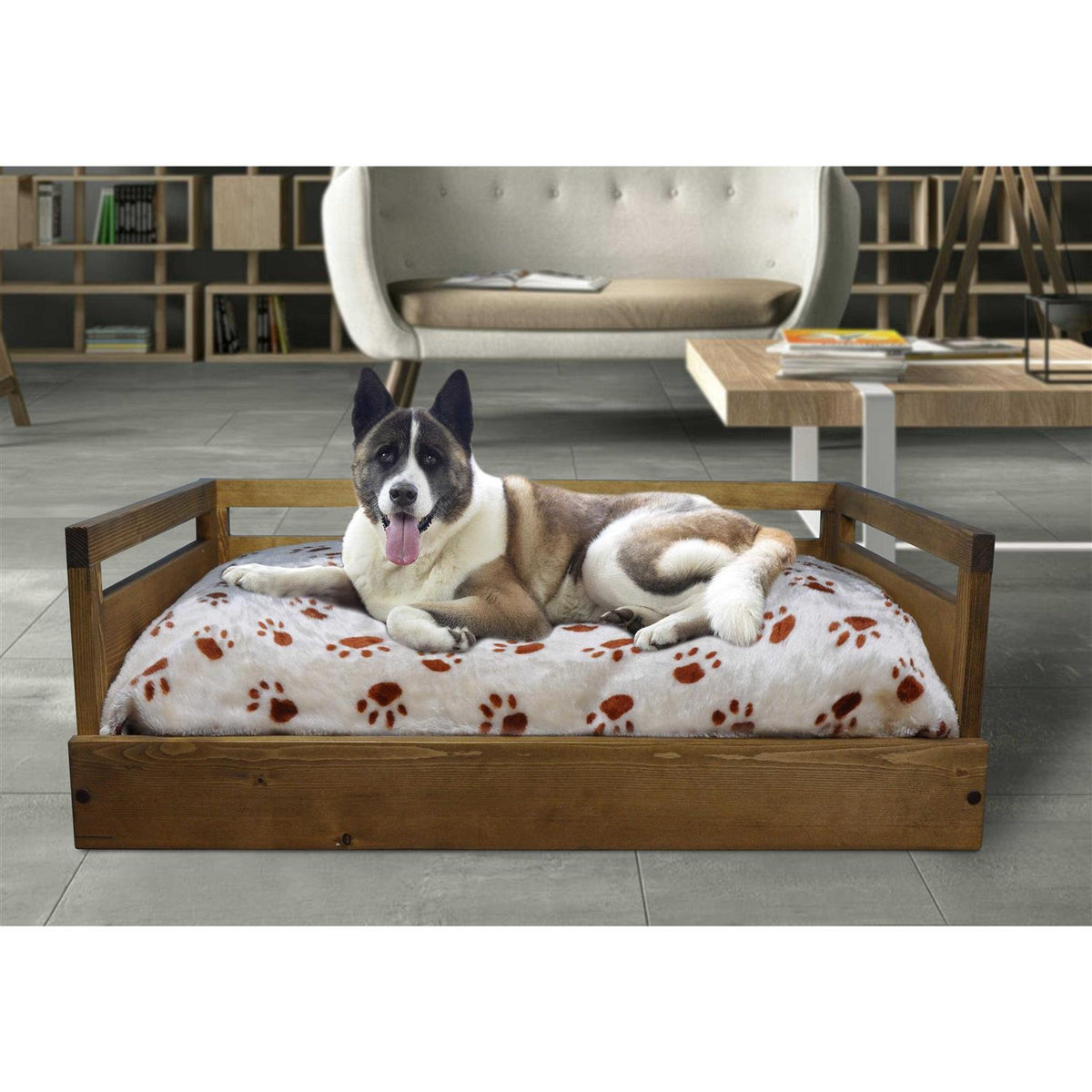 Wooden Pet Bed with Cushion F162
