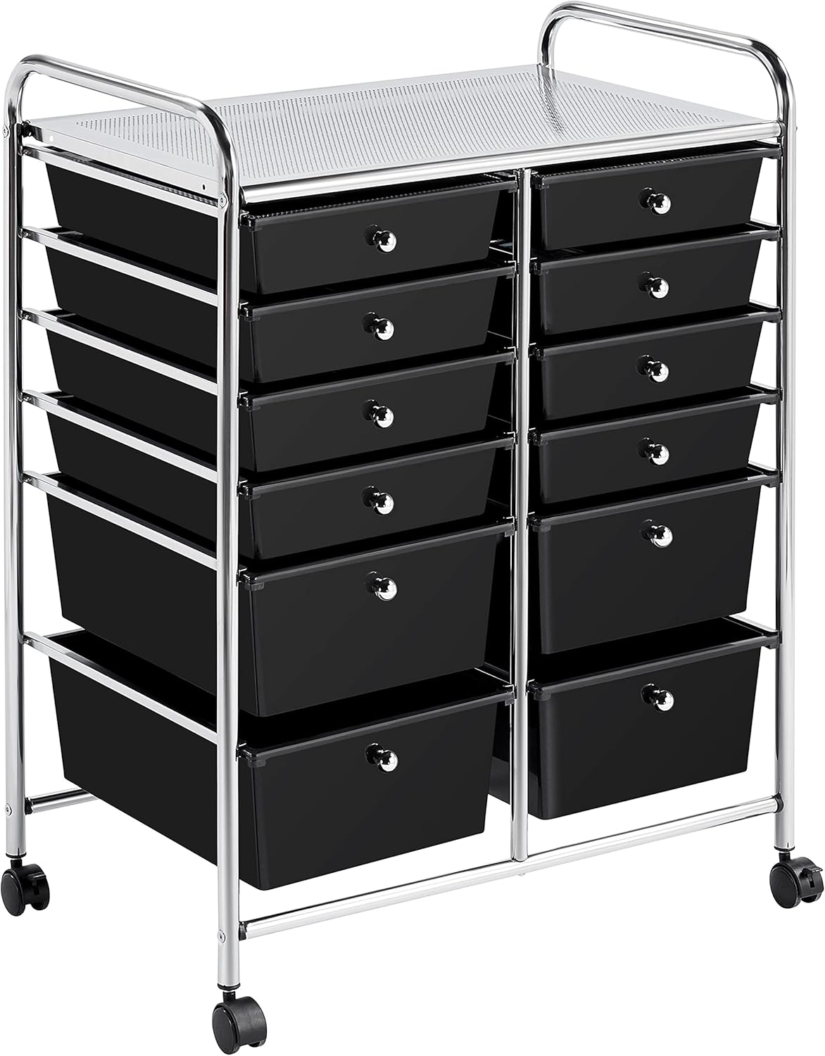 Black 12 Drawers Rolling Storage Cart Y15253