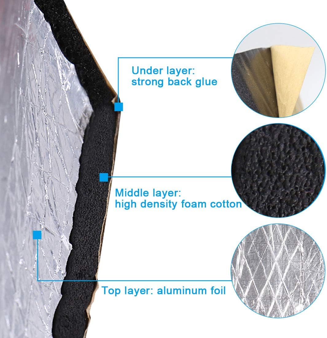 Car Noise Sound Deadener Insulation Mat Waterproof 60 x 40 Inches M80303