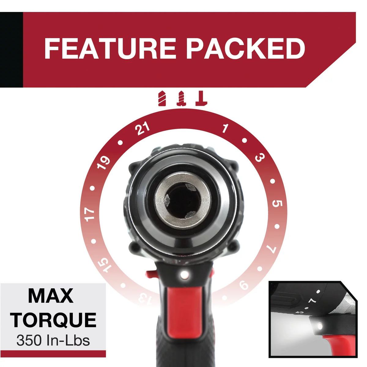 20V Max Cordless Hammer Drill 1/2 inch Chuck 2 Speeds with Battery & Charger F859213
