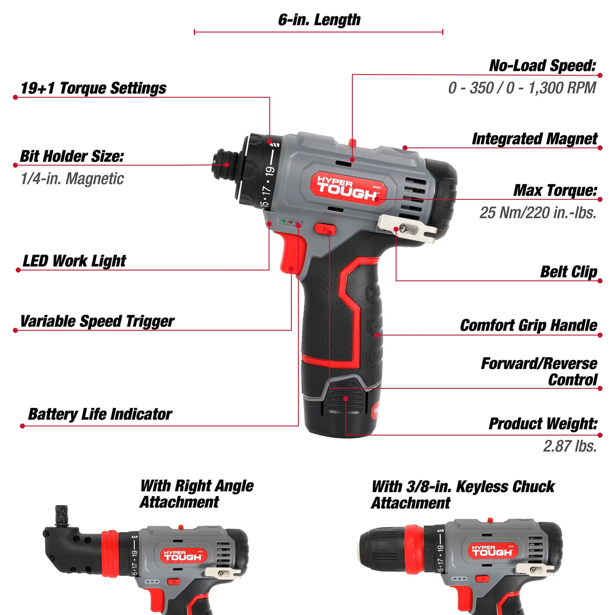 12V Max Lithium-Ion 3-in-1 Multi-Head Power Drill Set with Battery and Charger D770