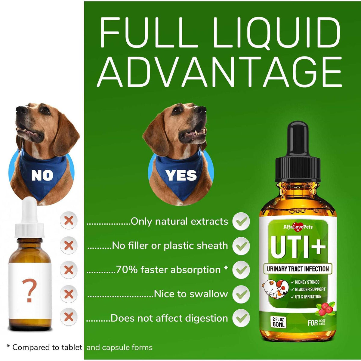 Natural Kidney Support for Dog Uti Cat Uti Canine Urinary Tract Care Wcranberry N145757