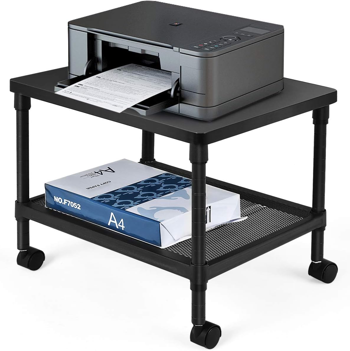 2-Tier Printer Stand with Locking Wheels and Metal Frame W6271