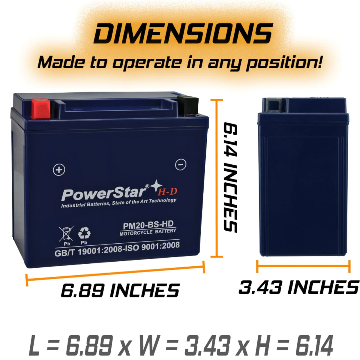 12 Volt Motorcycle Battery U4436