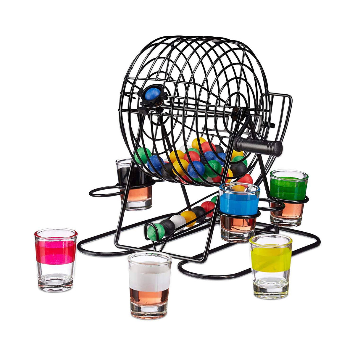 Bingo Cage Drinking Game with 6 Shot Glasses and 48 Balls M392