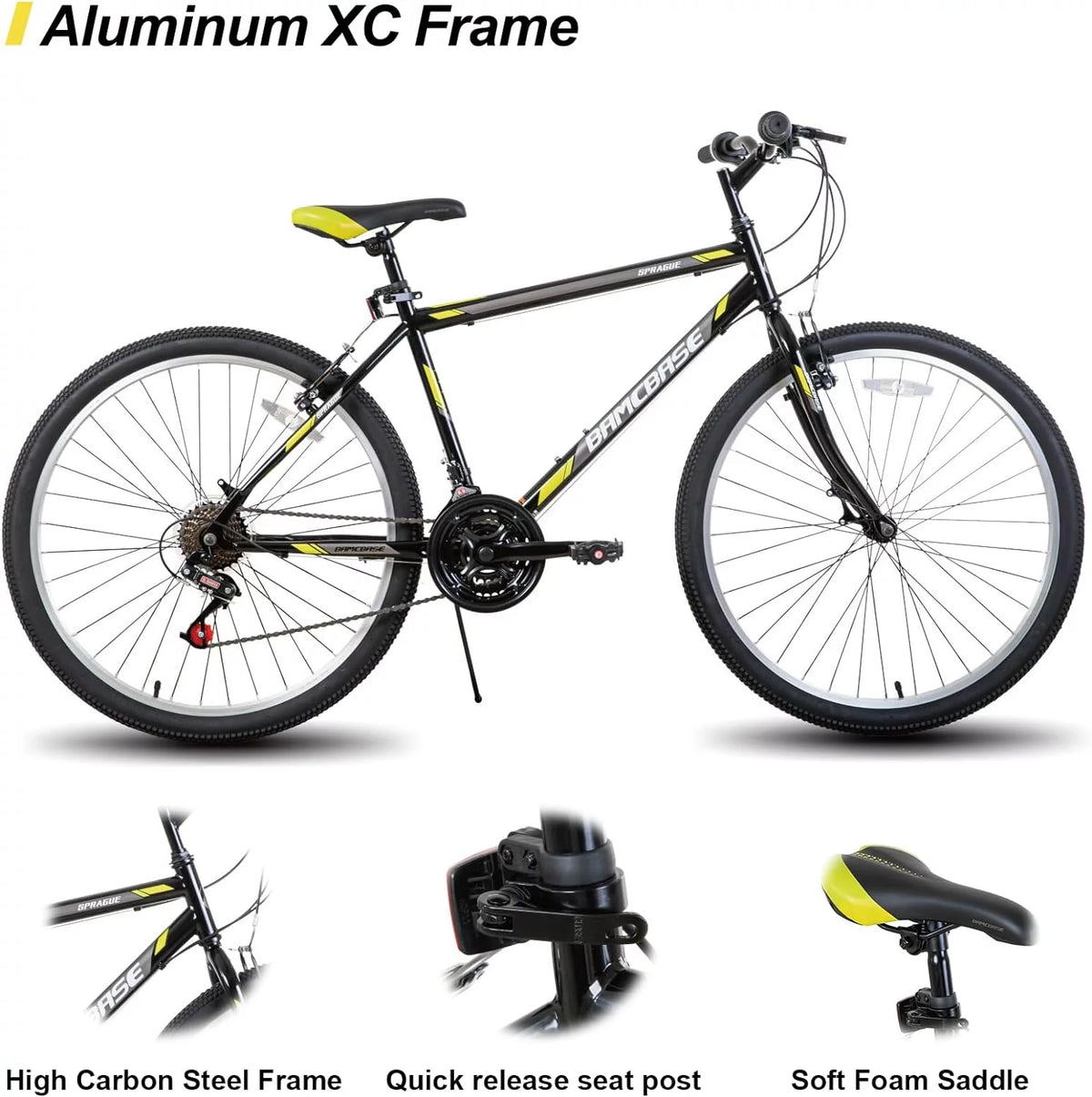 24 26 inch 21 Speeds High-Carbon Steel Frame Mountain Bike H74623