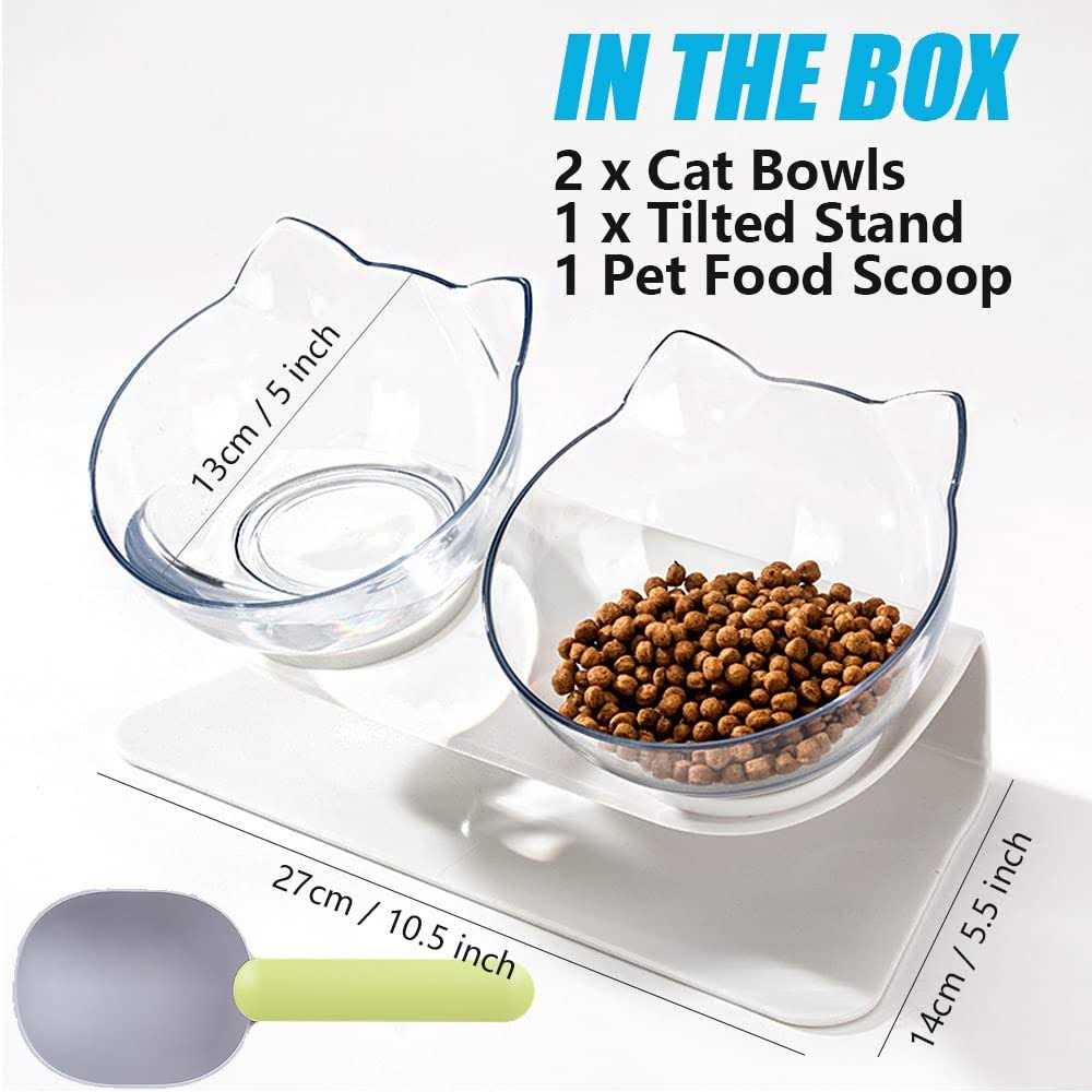 15 Tilted Elevated Cat Bowl with Stand O61694