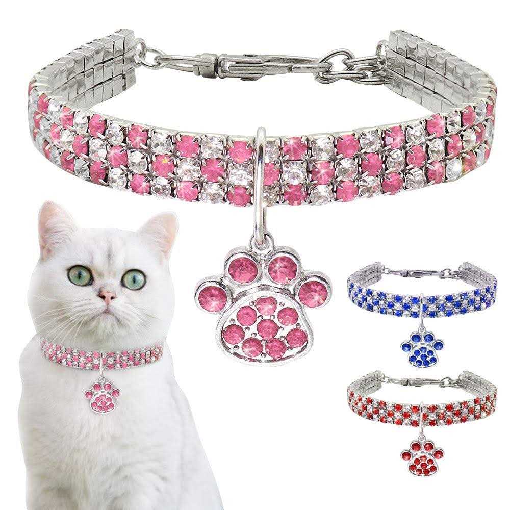 Adjustable Diamond Cat and Dog Collar H8396