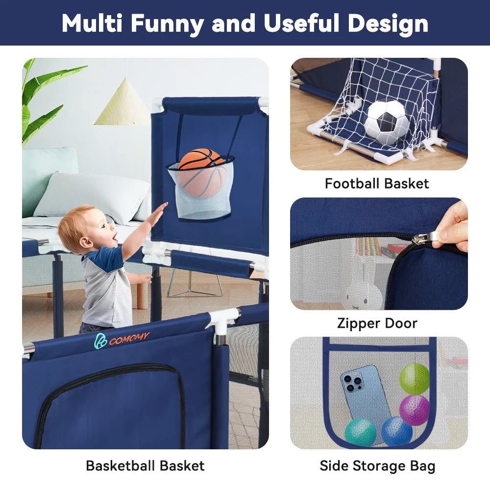 71x48inch Large Gray Baby Playpen P6123