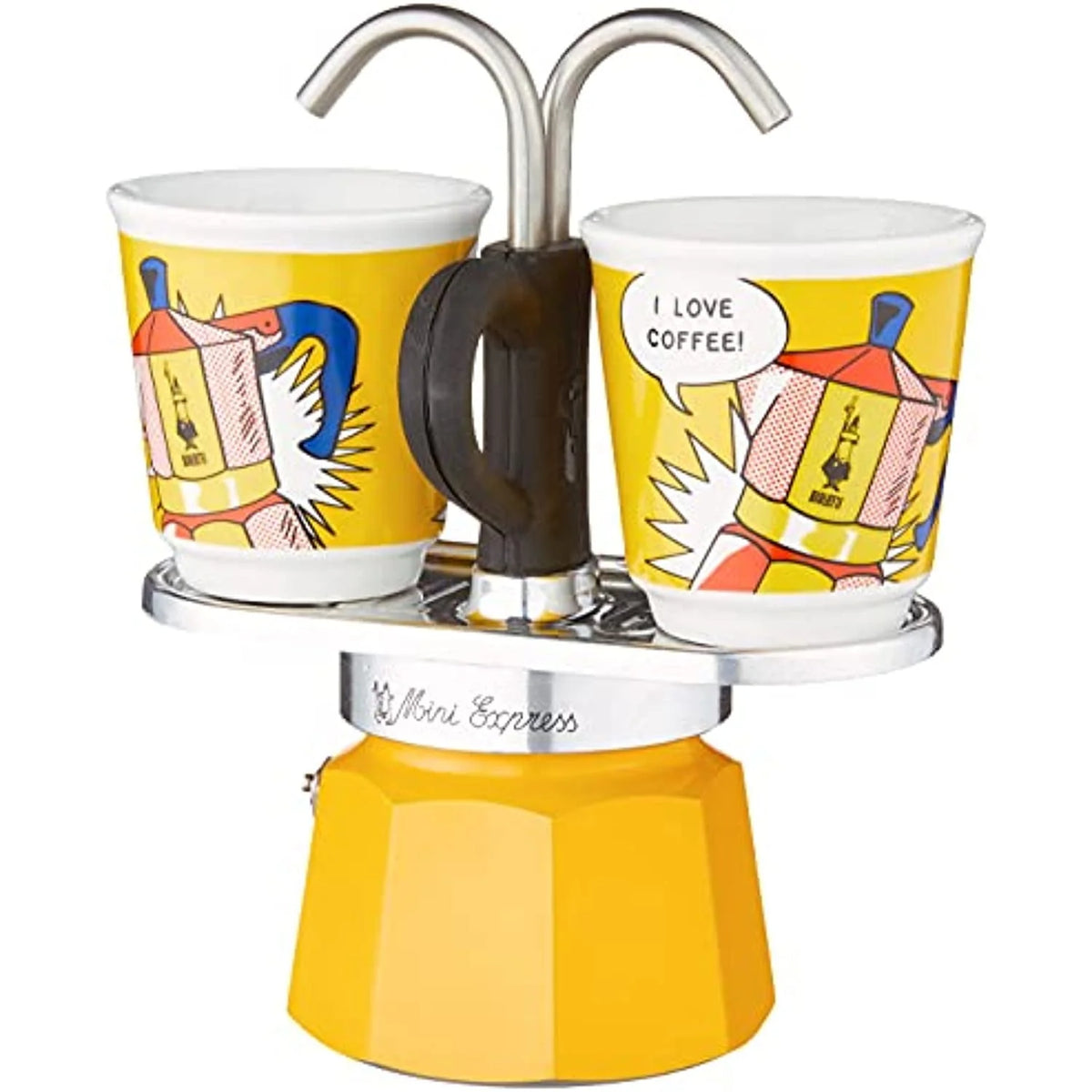 2-Cup Moka Set Coffee Maker 2.8 Oz Yellow Aluminium Z317