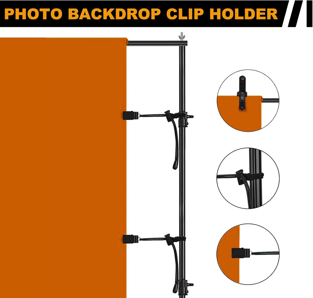 6.5x10ft Telescopic Backdrop Stand Kit with Spring Clamp, Sand Bag, Carry Bag P6107