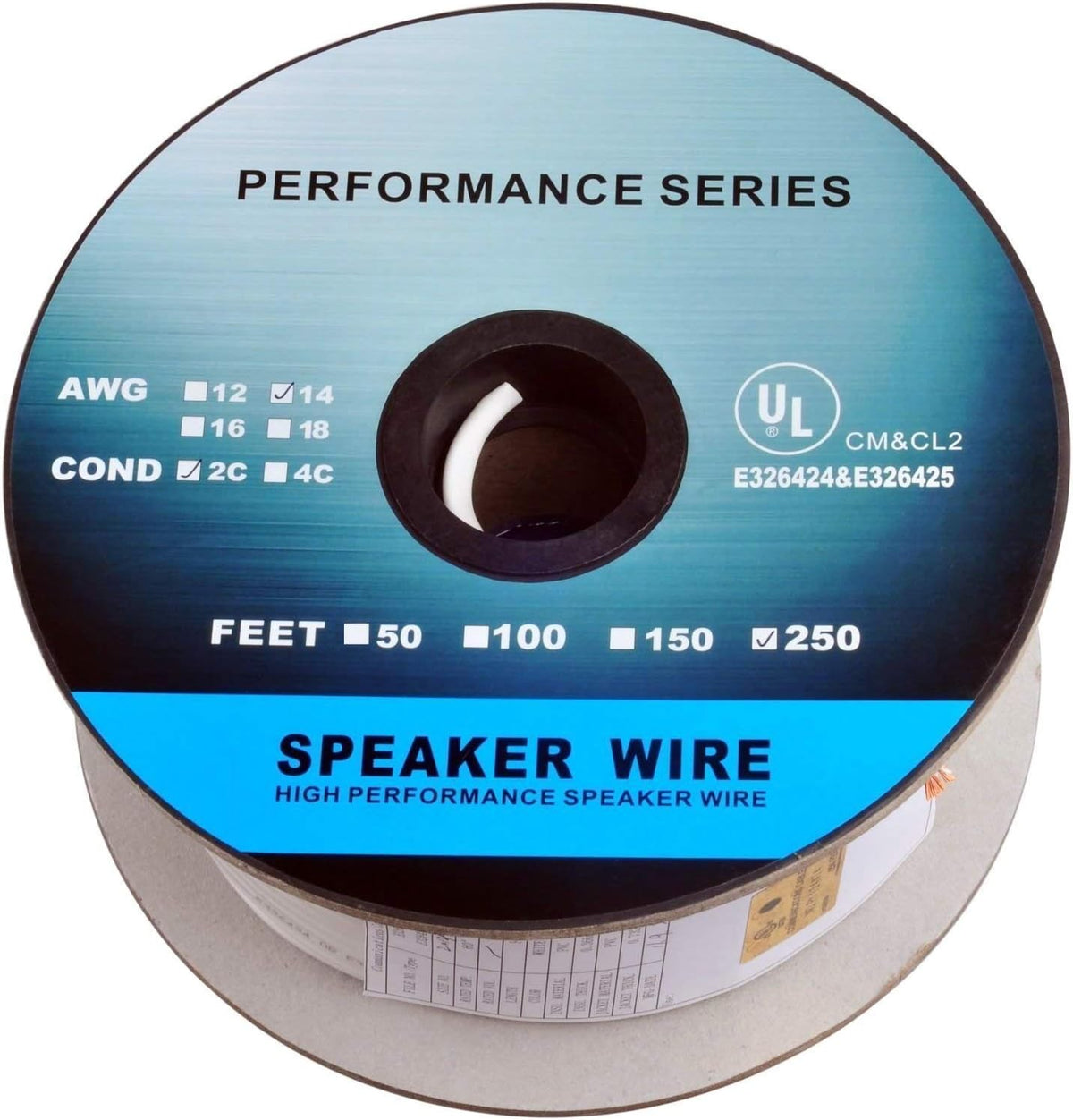 250 Feet 14AWG 2-Conductor Loud Speaker Cable U723011