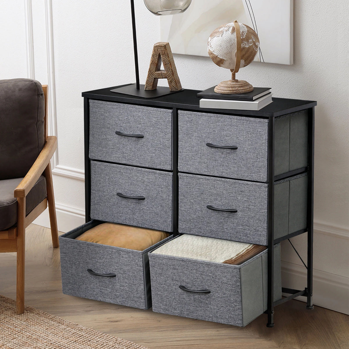 6 Drawer Fabric Storage Dresser W75965