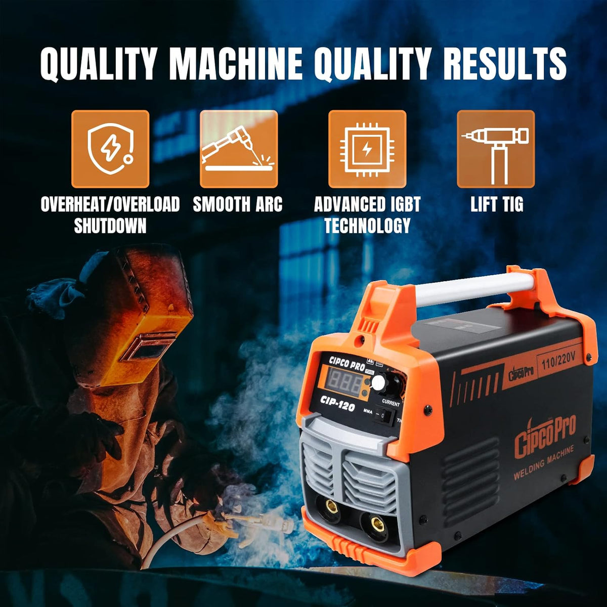 110/220V Dual Voltage IGBT Stick Welder with Lift TIG Z86695