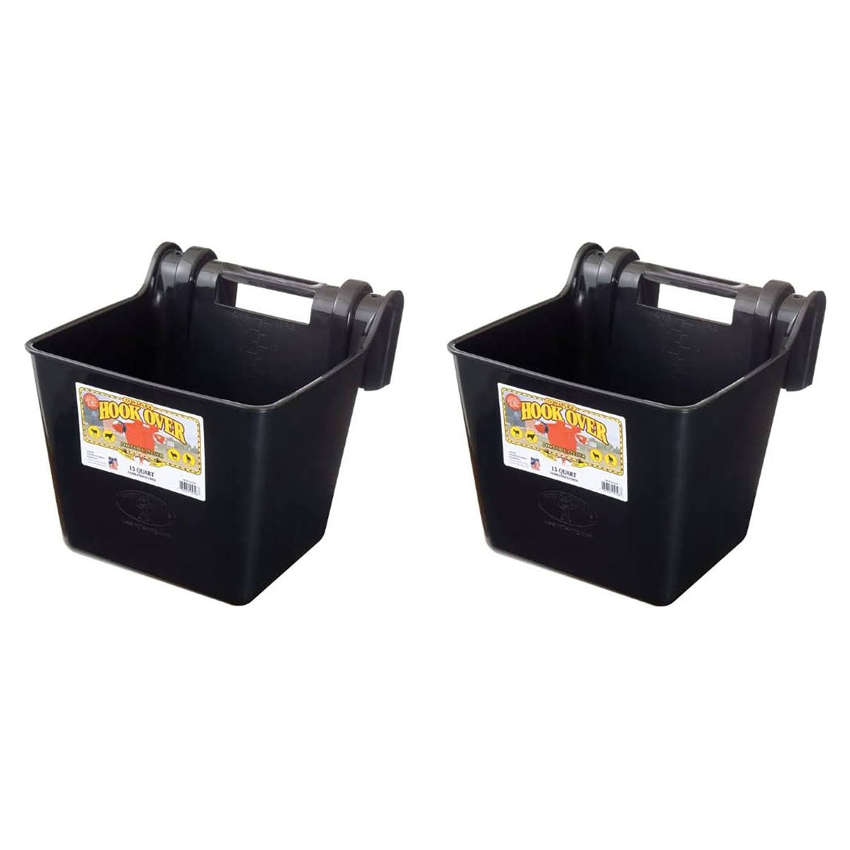 15 qt. Mountable Plastic Hook Feeder, Black (2 Pack) F5579