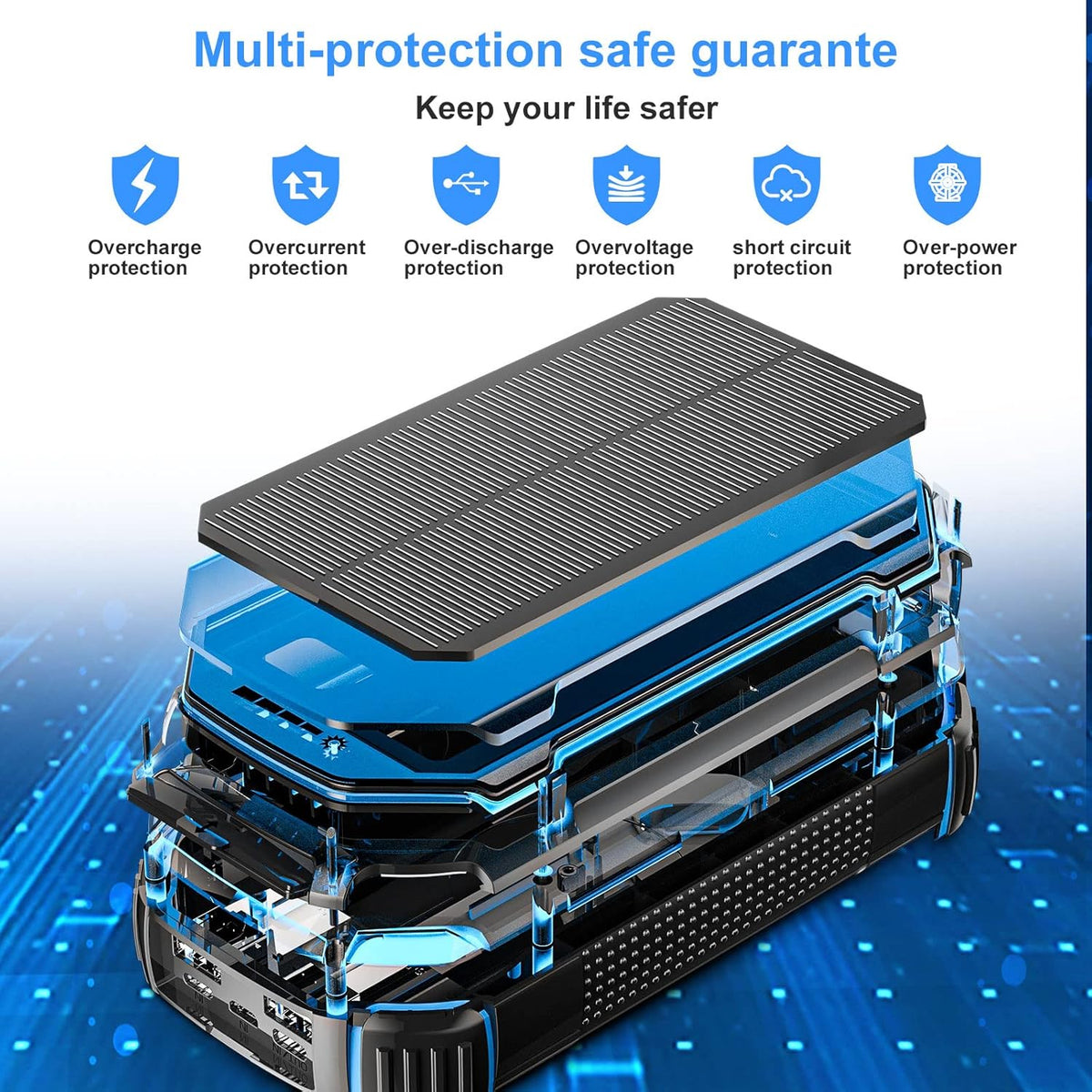 36000mAh Qi Wireless Solar Power Bank W850801