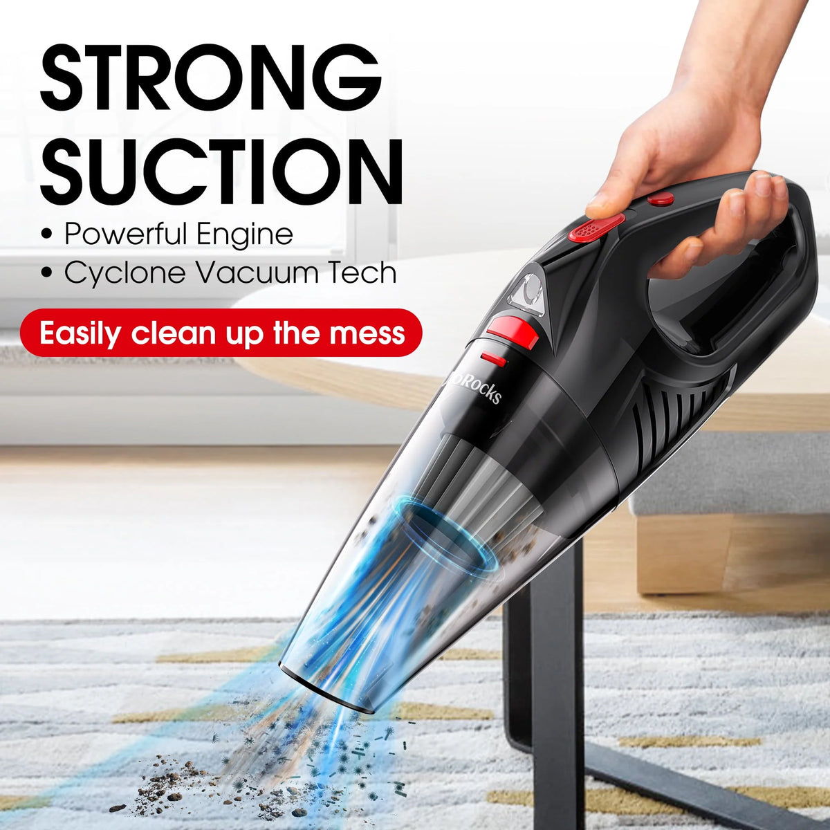Cordless Portable Handheld Car Vacuum Cleaner with LED Lights J81207