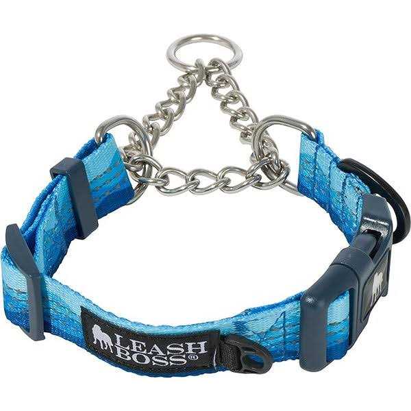 Patterned Reflective Chain Martingale Dog Collar P9404