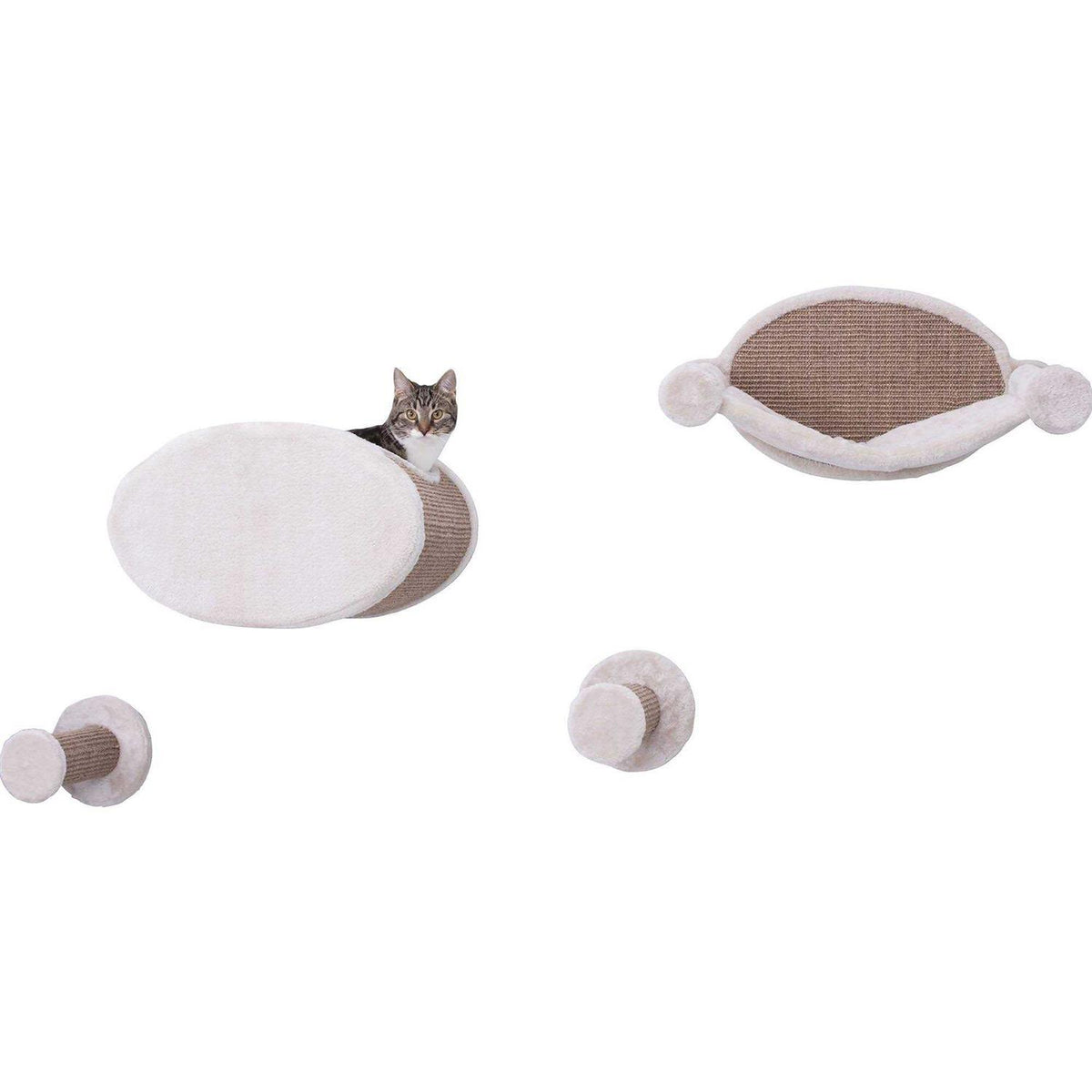 Wall Mounted Cat Lounge Set Hammock and Condo with Two Steps L333900