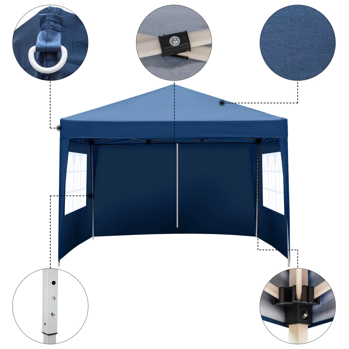10' x 10' Blue Folding Pop Up Canopy Tent with Carry Bag M660219