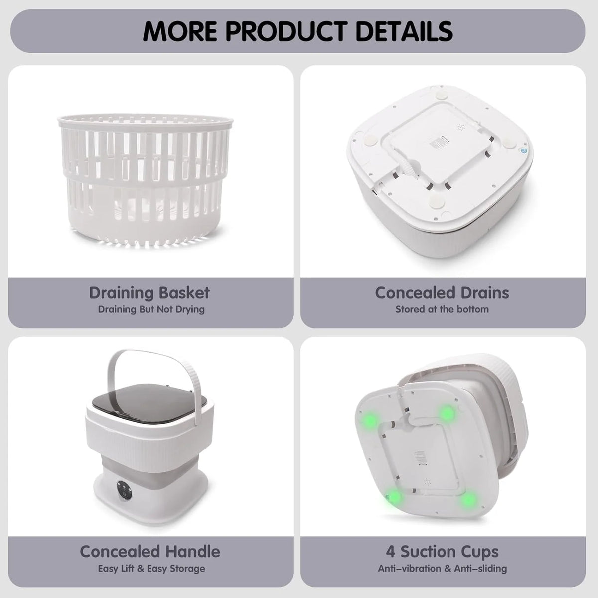 10L Foldable Portable Washing Machine with Spin Dryer M594398
