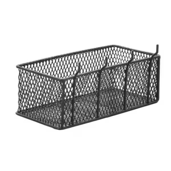 Black Steel Mesh Pegboard Basket 2-Pack M239