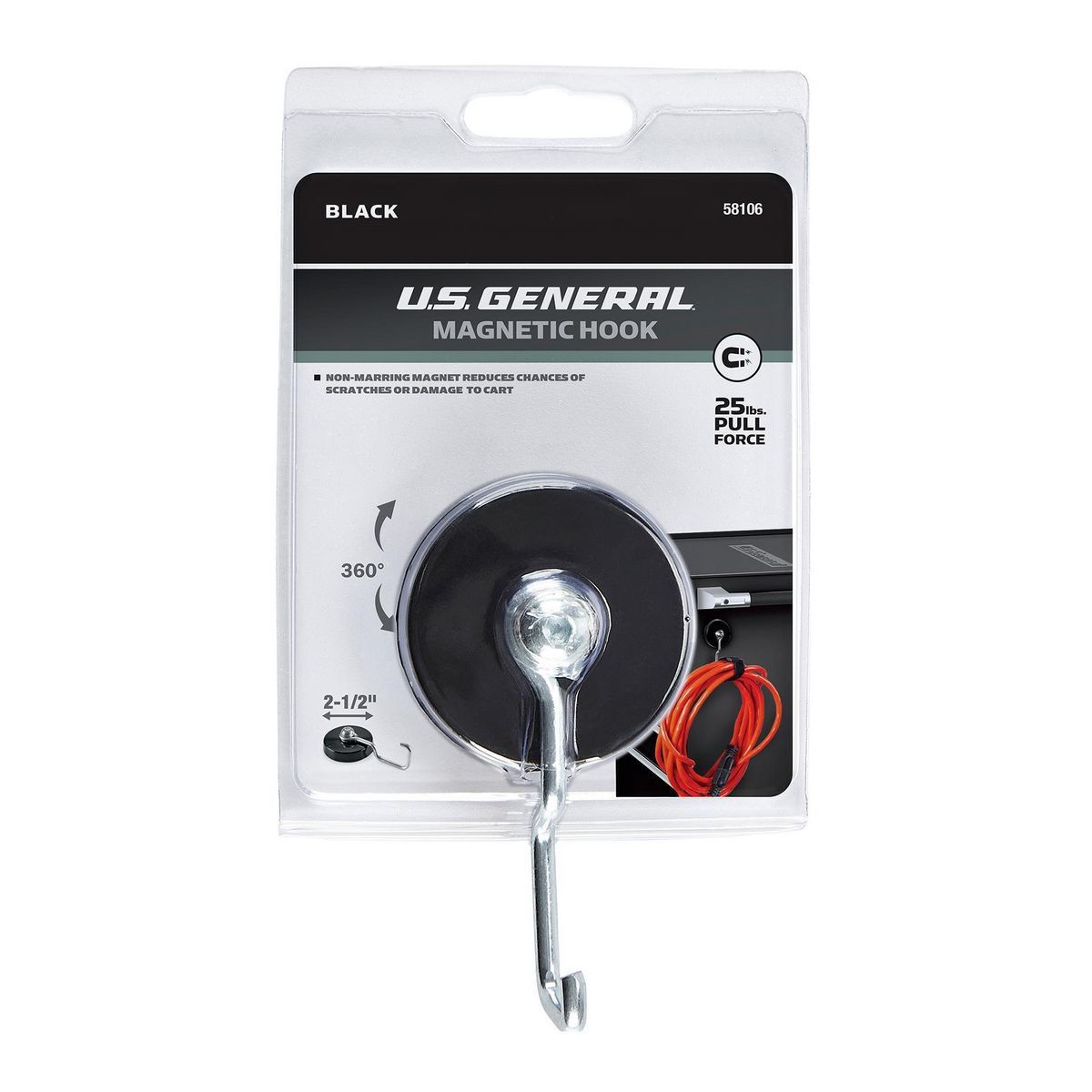 25 lb. Magnetic Hook, Black J196949