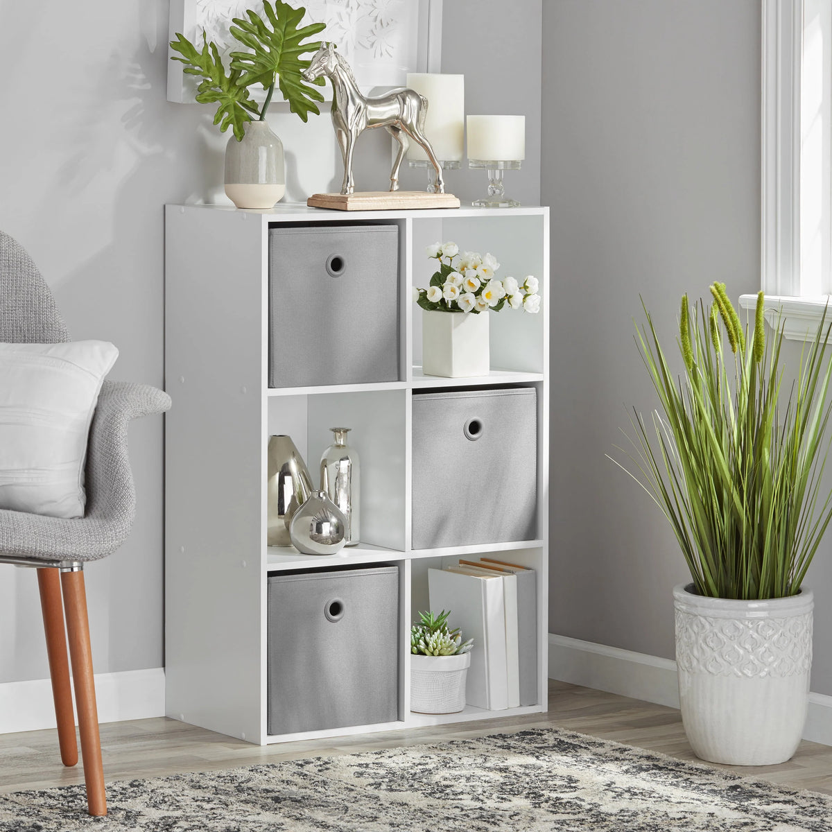 6-Cube White Storage Organizer I59837