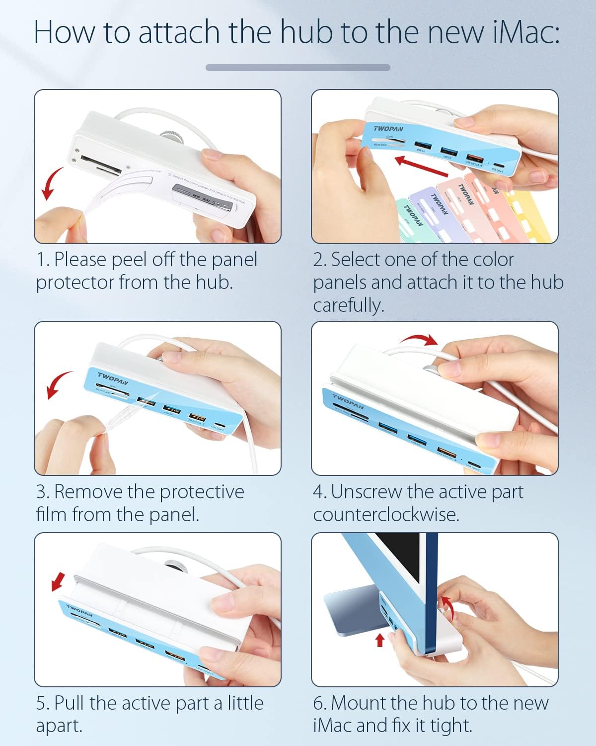6 in 1 USB C Hub with USB 3.0 Port, Micro/SD Card Readers R1352
