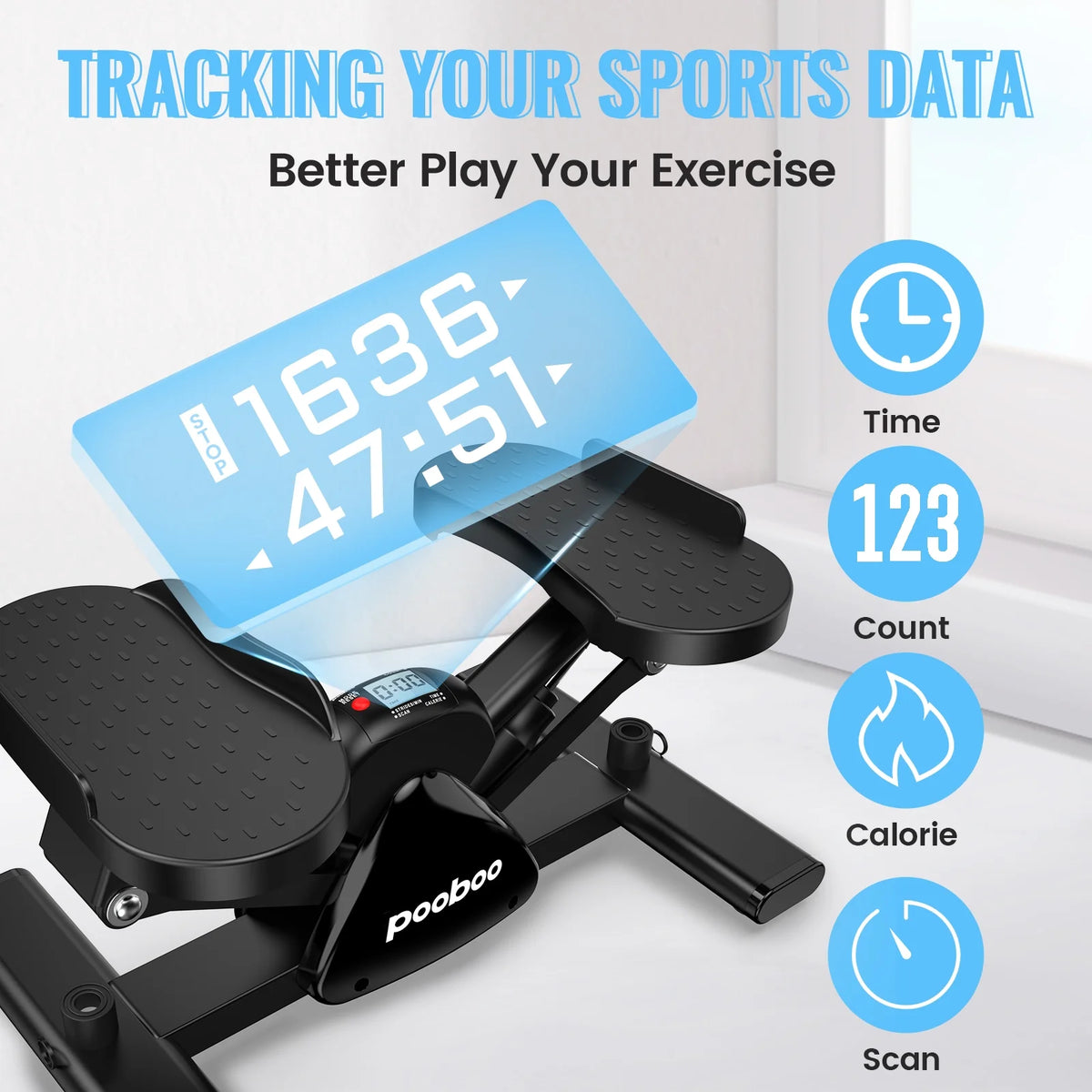 Mini Stepper Machine with Resistance Bands D835
