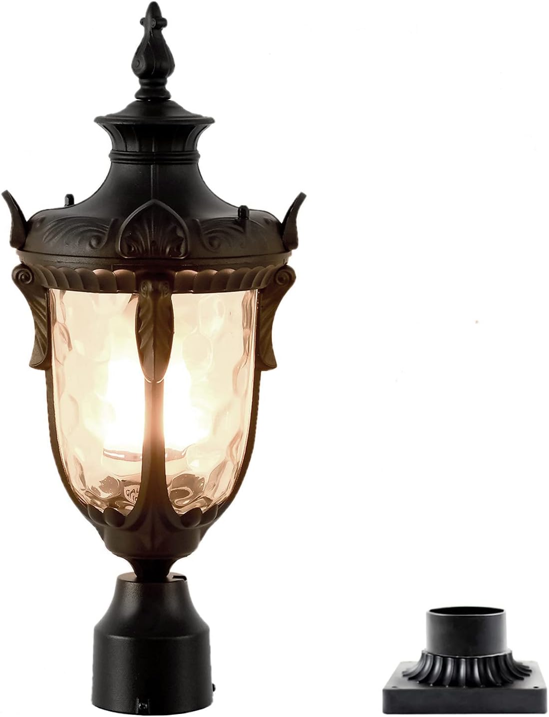 20.47H Cast Aluminum Outdoor Lamp Post Light Fixture with Pier Mount Adapter X27743