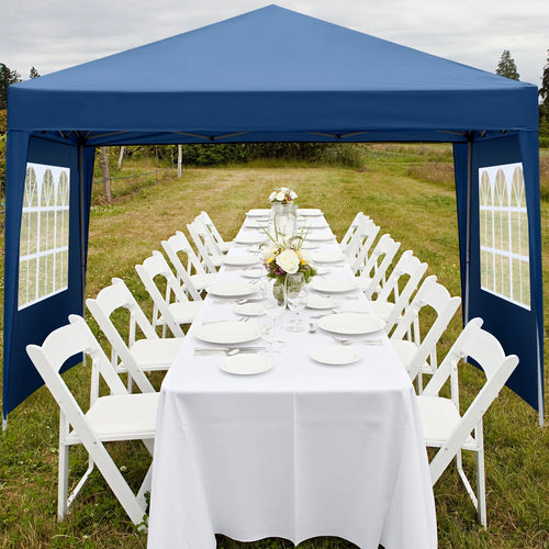 10' x 10' Blue Folding Pop Up Canopy Tent with Carry Bag M660219