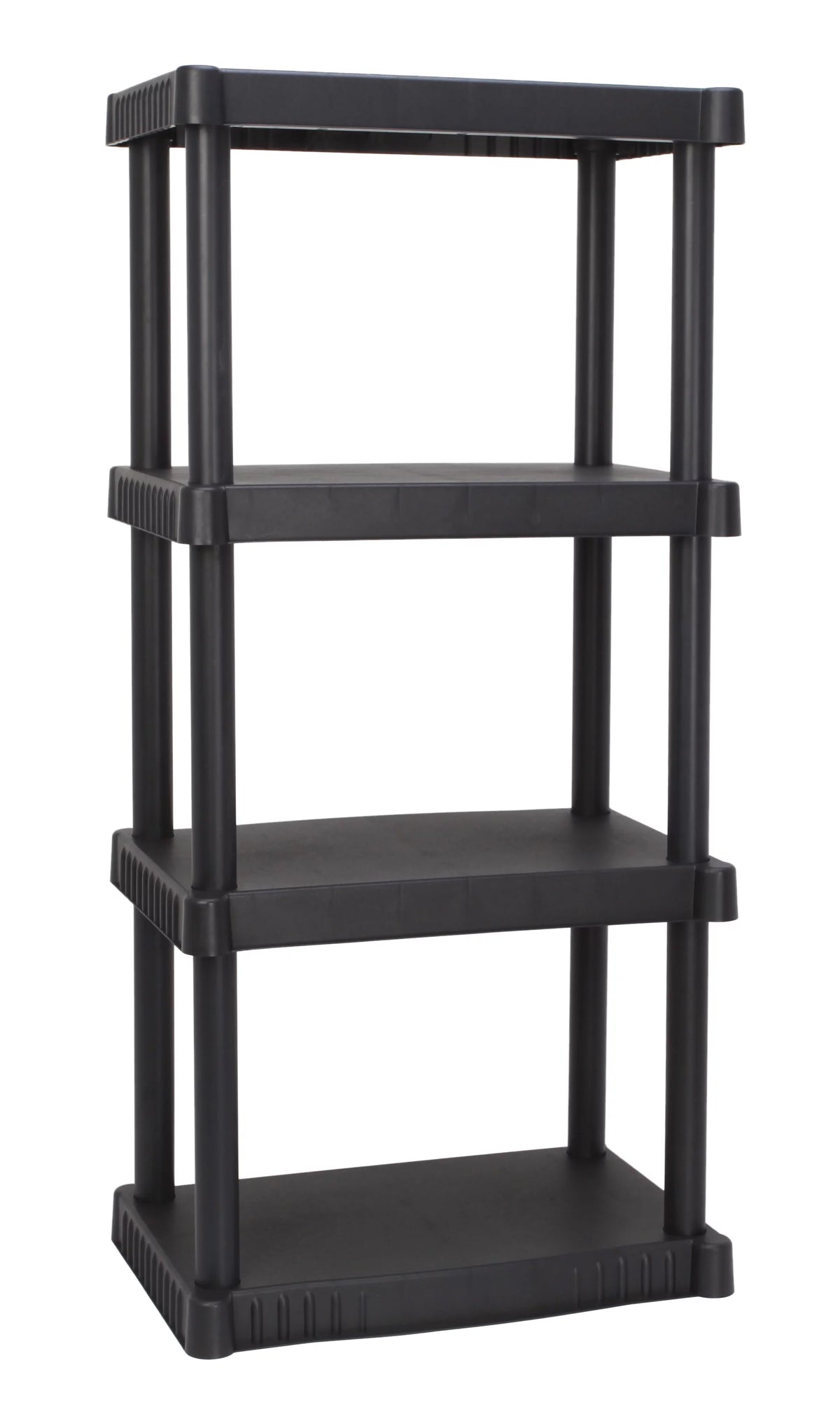 4-Shelf Plastic Garage Shelves, Black, 3 Pack M315