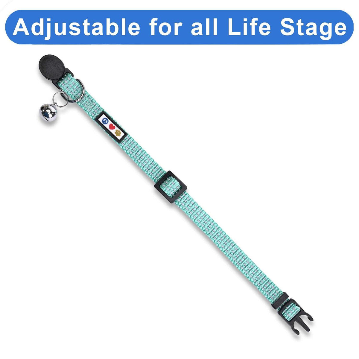 Cat Collar with Safety Buckle and Removable Bell R626811