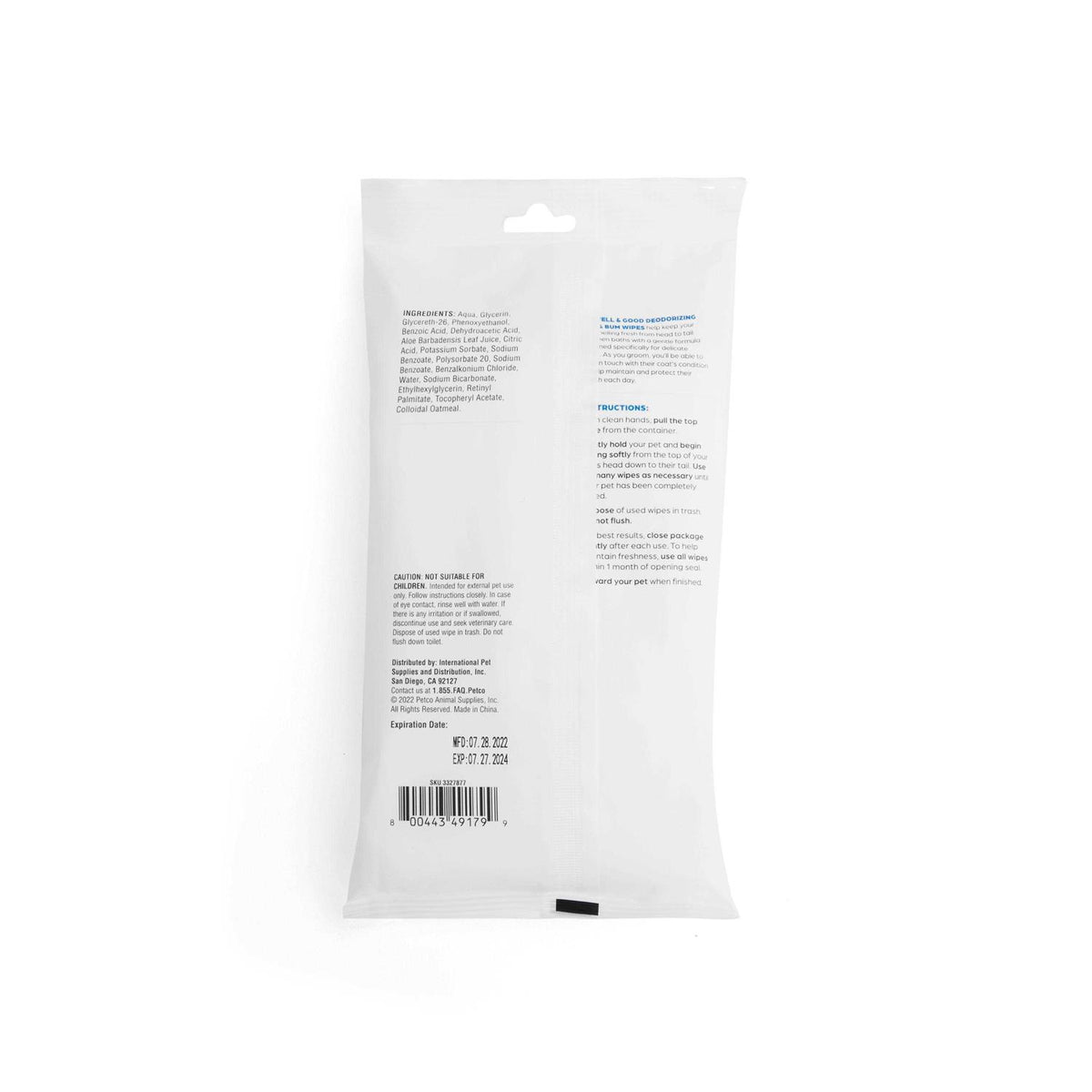 Deodorizing Paw and Bum Wipes Z903