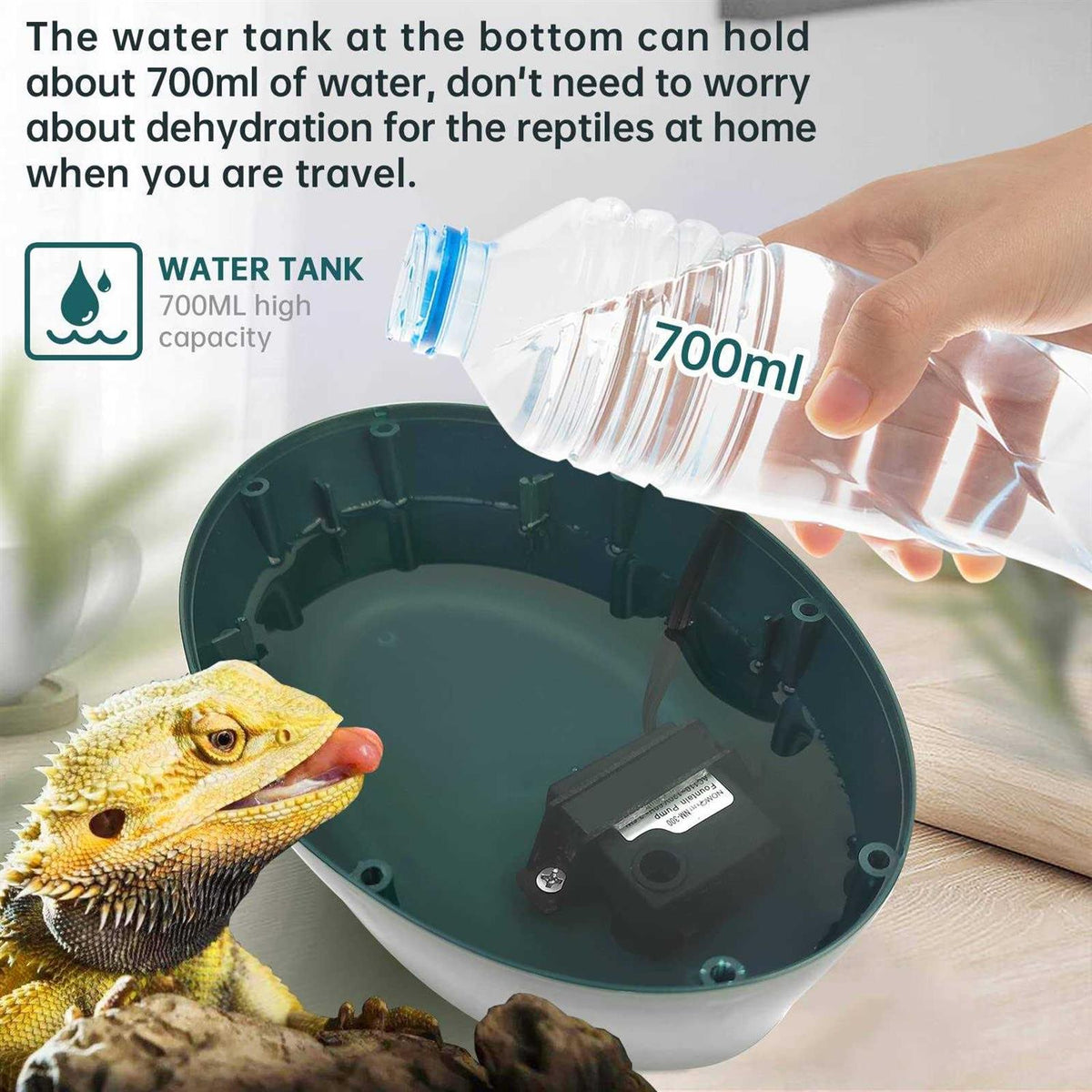 Reptile Drinking Water Fountain with Trough G6313