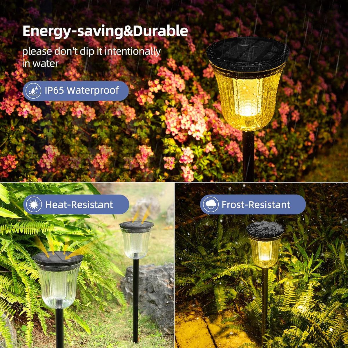 4 Pack 200 Lumens IP65 Waterproof Solar Pathway Lights X109