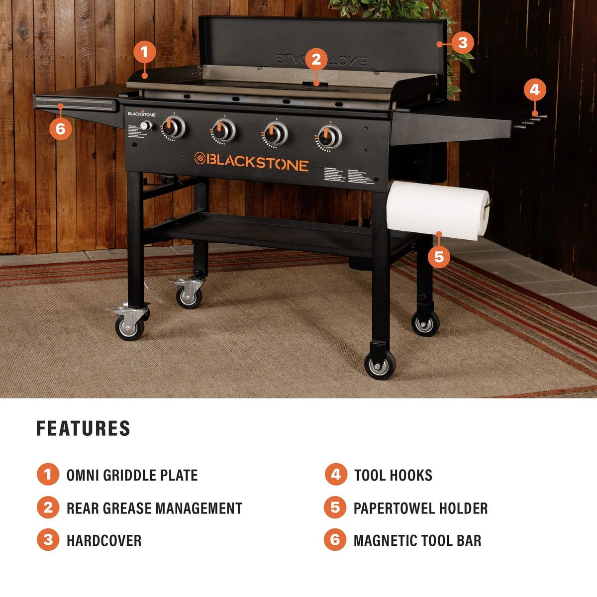 4-Burner Propane Griddle with Hard Cover J567409
